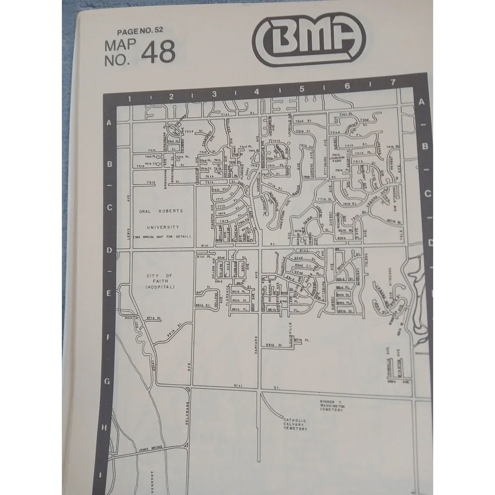 Vintage 1982 Tulsa Atlas BMA Business Maps‎ of America Oklahoma Spiral Bound